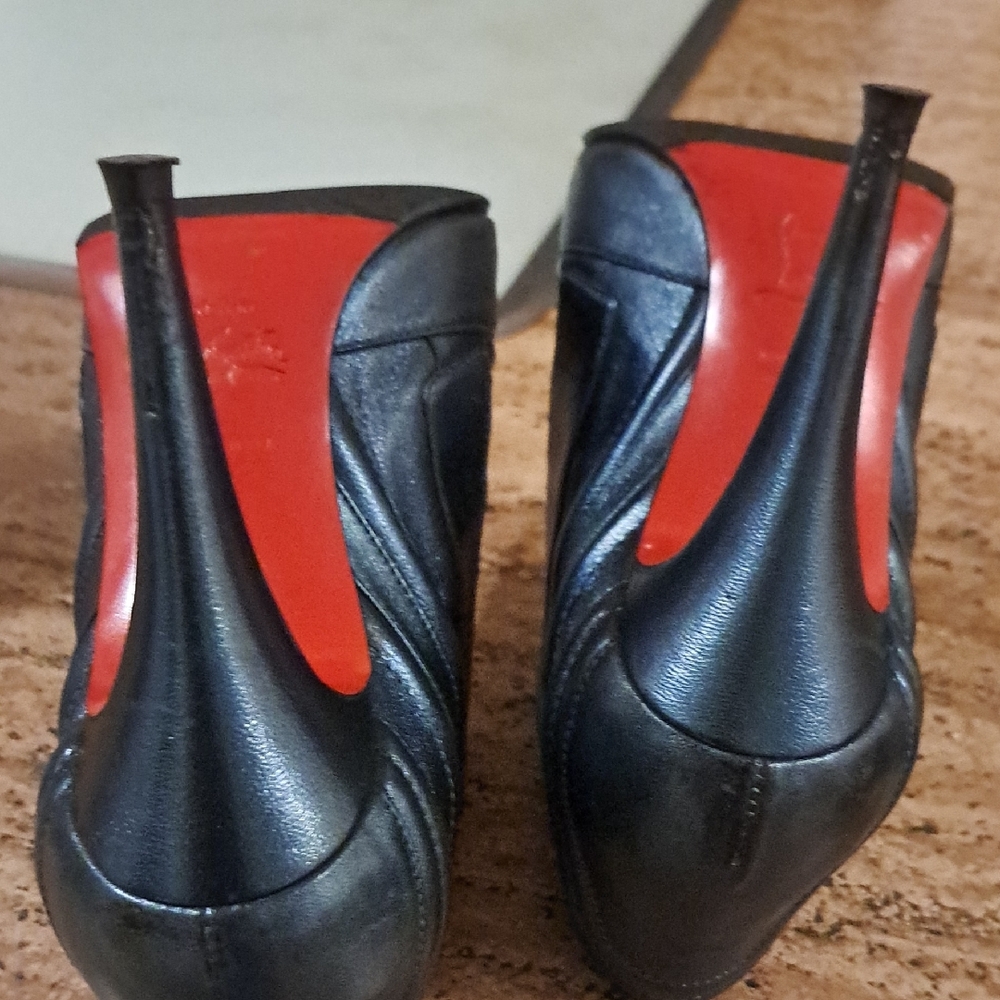 Teal Christian Louboutin  Leather Ankle Boots - Picture 6 of 15